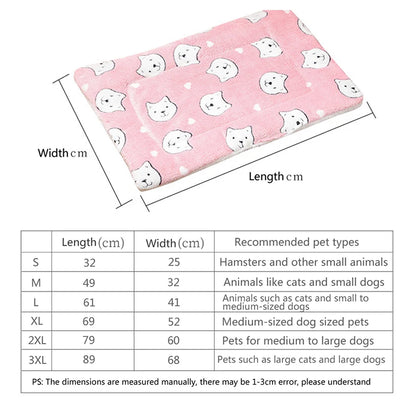 Soft Flannel Pet Sleeping Mat for Cats and Small Dogs - from above