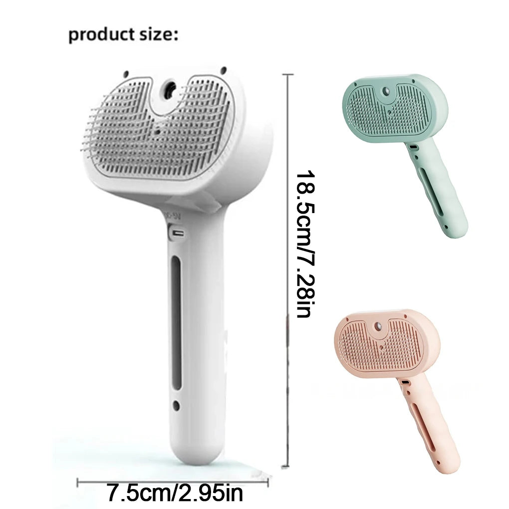3-in-1 Steam Spray Pet Grooming Brush - alternate angle