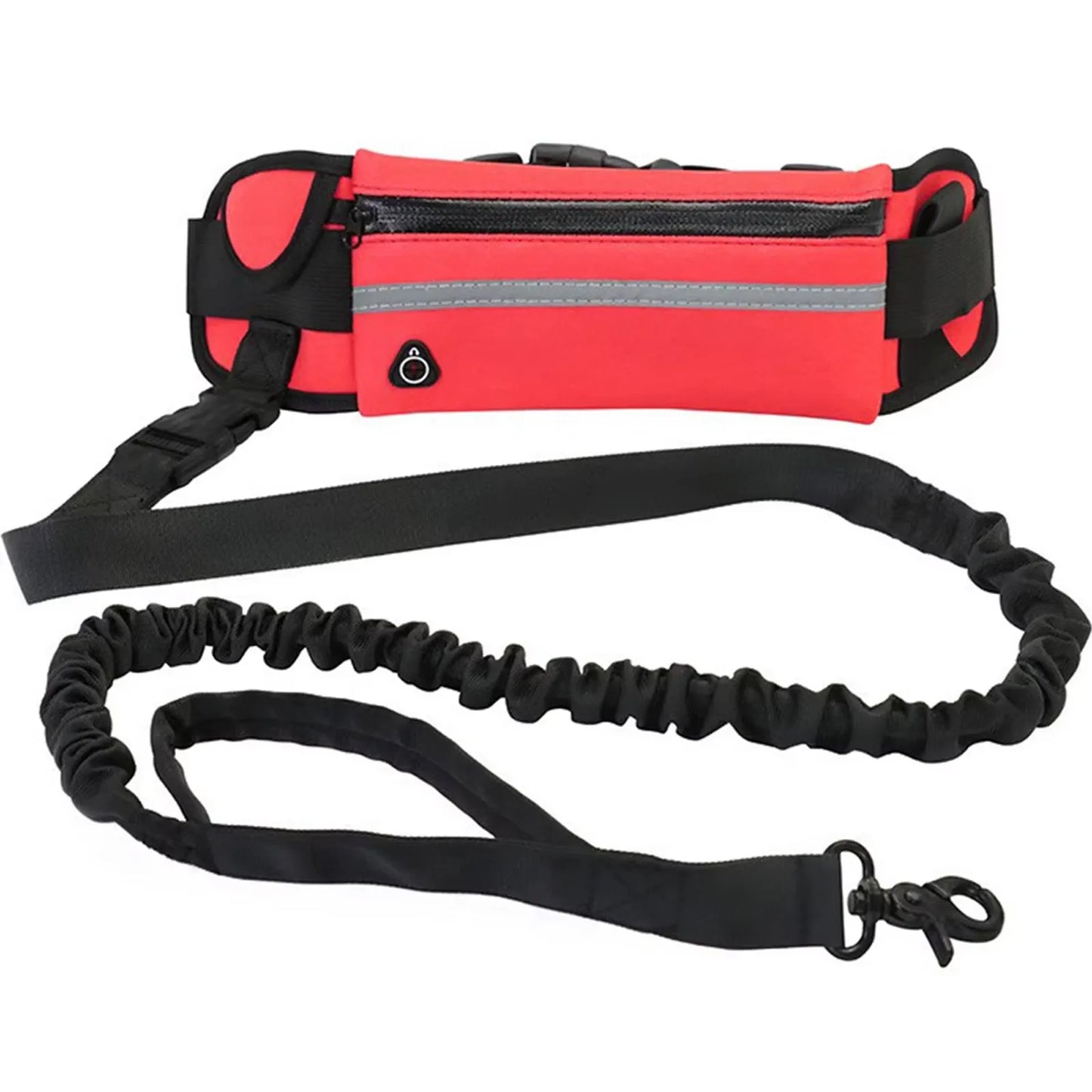Hands Free Dog Leash with Waist Bag and Reflective Belt - 1PCS 2.2M Red