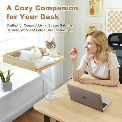 360 Degree Rotatable Cat Desk Bed with Adjustable Stand - lifestyle