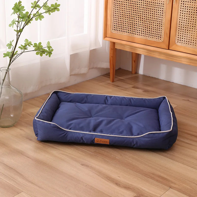 Bite-Resistant Waterproof Dog Bed for Large Dogs - XXL-100x70x16cm / Blue