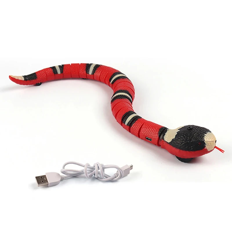 Automatic Smart Sensing Snake Cat Toy - color-red