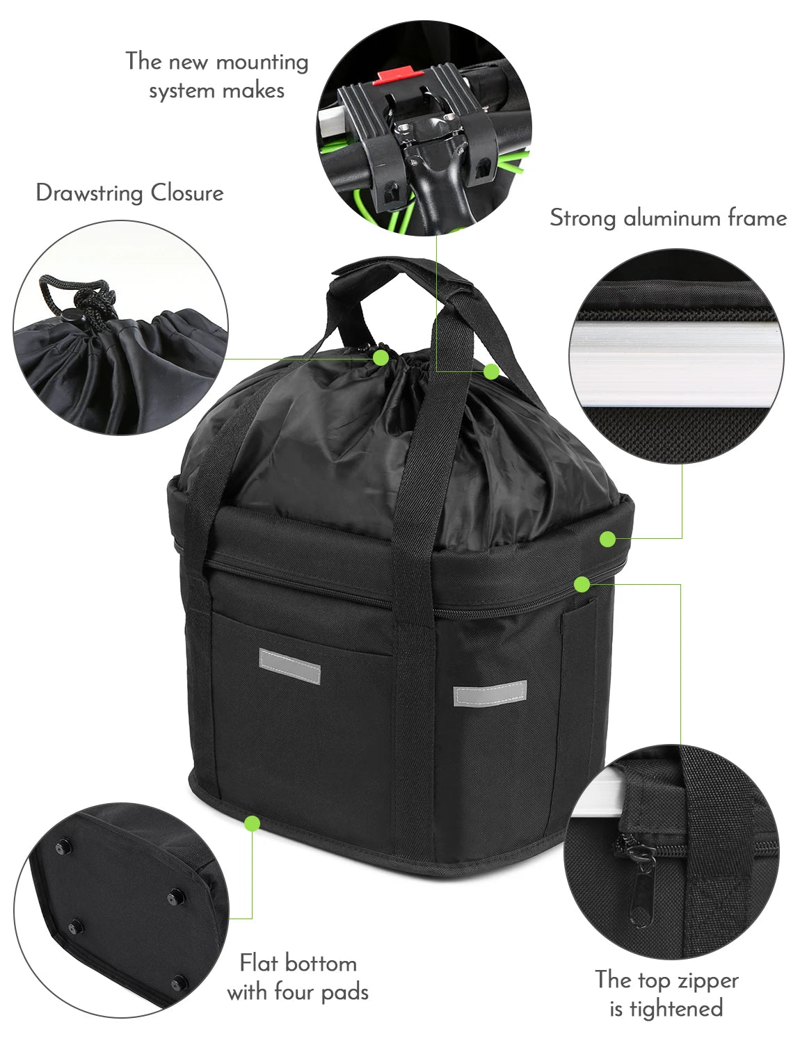 Removable Bicycle Pet Carrier Basket for Dogs and Cats - in use