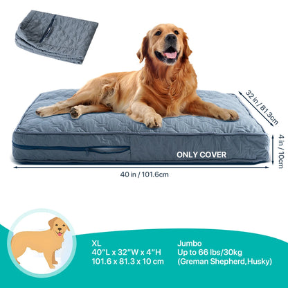 Orthopedic Dog Bed Cover for Large Dogs (Washable) - Slate Blue XL