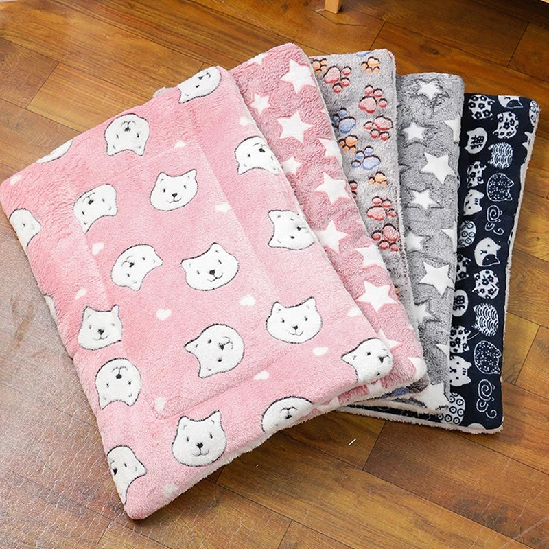 Soft Flannel Pet Sleeping Mat for Cats and Small Dogs - side view