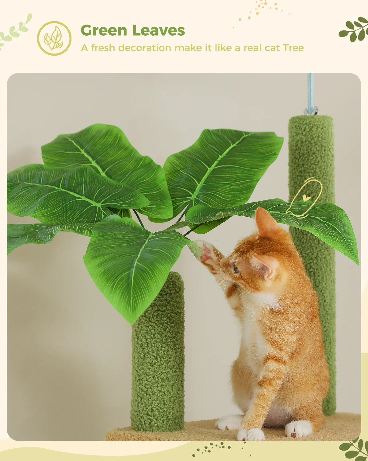 Adjustable Cactus Floor-to-Ceiling Cat Tree - size reference