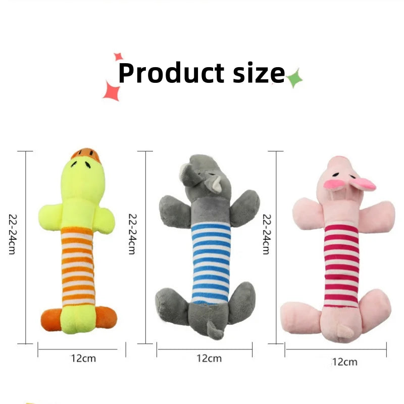 Plush Squeaky Animal Dog Toys (Elephant, Duck, Pig) - lifestyle