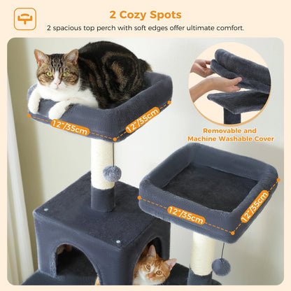 Large Cat Tree Tower with Hammock and Padded Perches - view 15