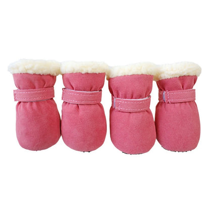 Plush Warm Anti-Slip Dog Boots and Socks (4 Pack) - S / P