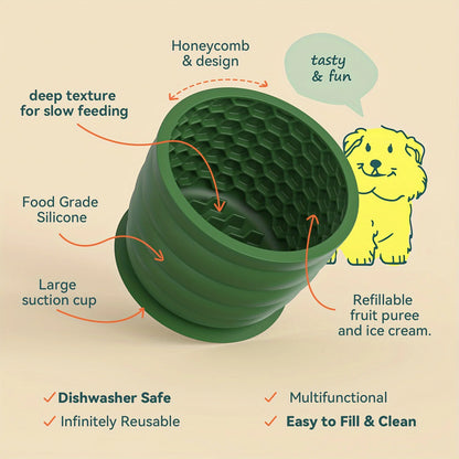 Silicone Slow Feeder Dog Bowl for Small and Medium Breeds - feature view