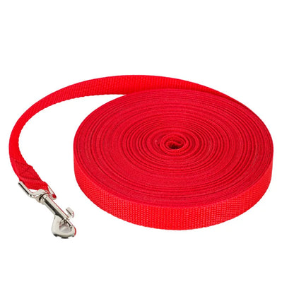 Long Nylon Dog Training Leash (4ft to 100ft) - 3m(10ft) / Red