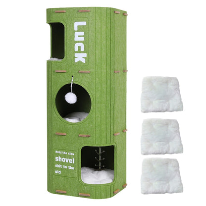 3-Tier Felt Cat Cave Bed for Multi-Cat Homes - view 14