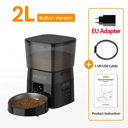 Automatic Pet Food Dispenser for Cats and Dogs - With EU Plug / 2L