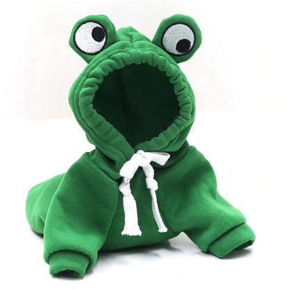 Cute Carrot and Frog Hooded Dog Sweater - feature view
