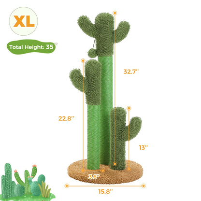 Cactus Cat Tree with Condo, Hammock and Toys - M / AMT0066BN-XL