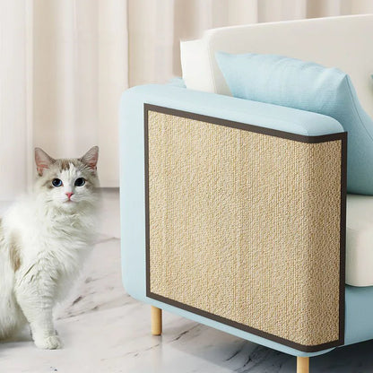 Natural Bamboo Cat Scratcher Mat for Furniture Protection - beige / 50x80cm