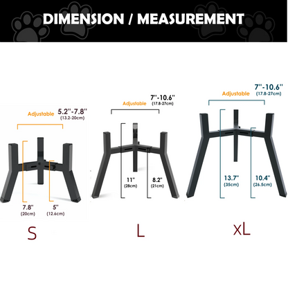 Metal Adjustable Raised Dog Bowl Stand for Large Dogs - side view