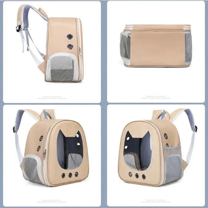 Foldable Transparent Pet Backpack for Cats and Small Dogs - lifestyle