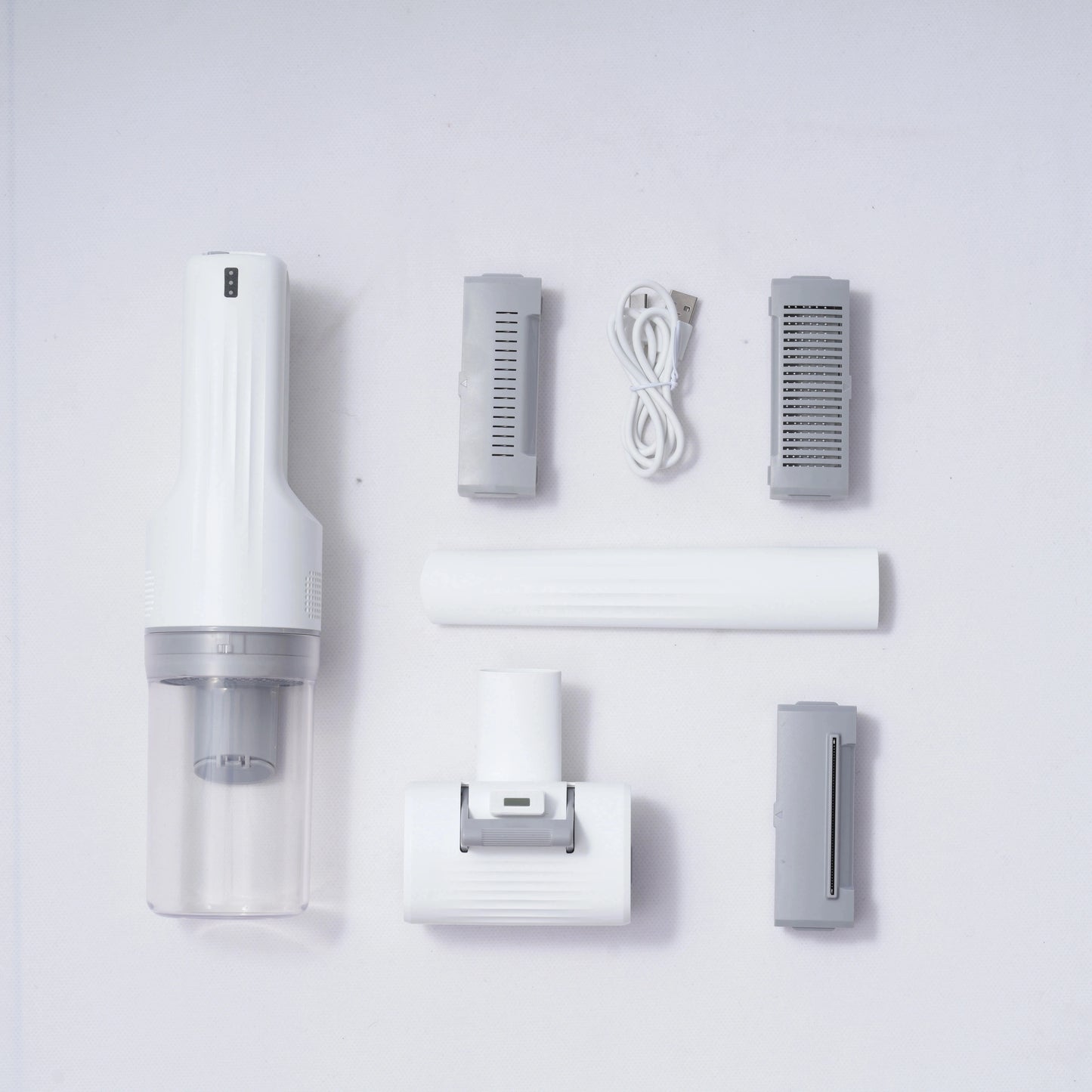 Pet Grooming Vacuum Kit with 5 Brushes for Cats and Dogs - white
