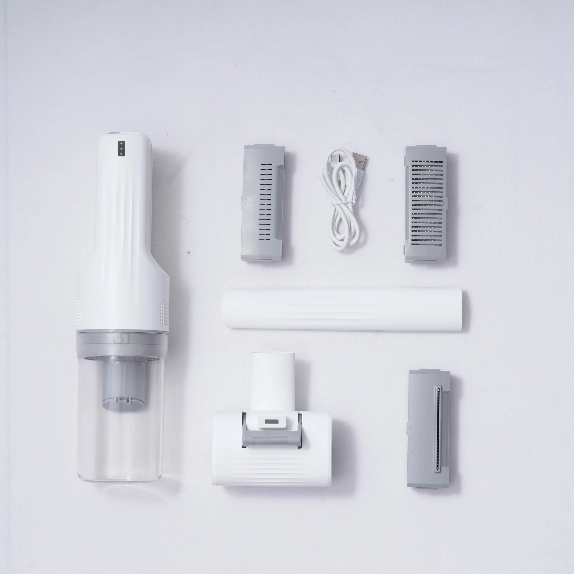Pet Grooming Vacuum Kit with 5 Brushes for Cats and Dogs - white