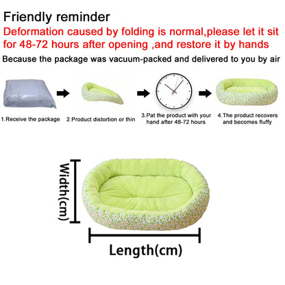Floral All-Season Dog Bed for Small Breeds (4 Colors) - from above