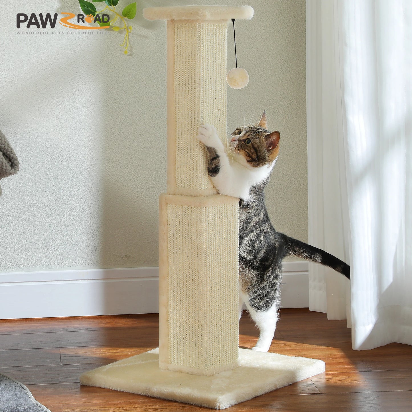 Large Sisal Cat Scratching Post with Dangling Ball - view 18