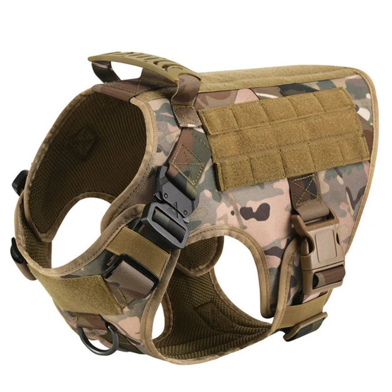 Large Dog Harness and Leash Set with Collar - M / Camouflage Harness