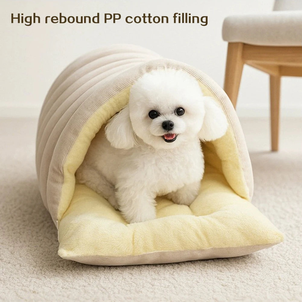 Warm Plush Winter Cat Cave Bed for Cozy Sleep - size reference