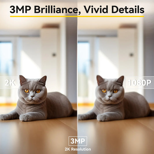 2K Pet Camera with WiFi App, 360 Pan-Tilt and 2-Way Audio - side view