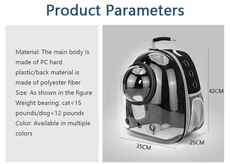 Transparent Bubble Capsule Pet Carrier Backpack - view 14