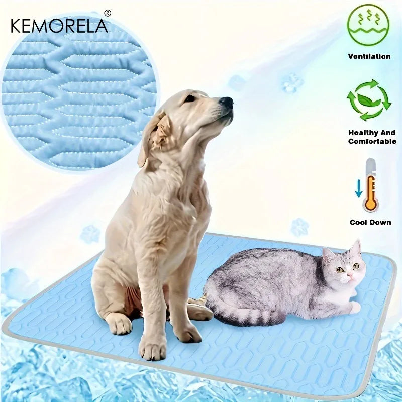 Summer Cooling Mat and Bed for Dogs and Cats - in use