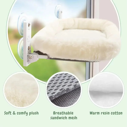 Winter Cat Window Hammock with Suction Cups - close-up
