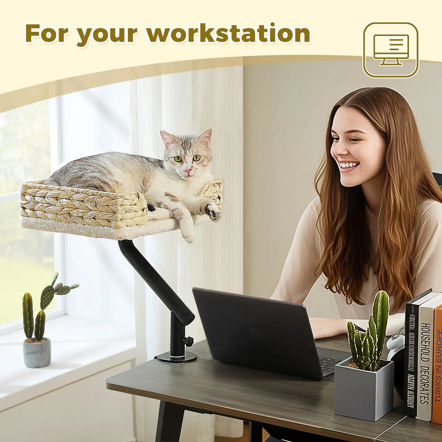 360 Degree Rotatable Cat Desk Bed with Adjustable Stand - view 15