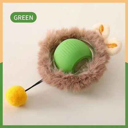 Interactive Motion Cat Toy Ball with Hide and Seek Pouch - alternate angle