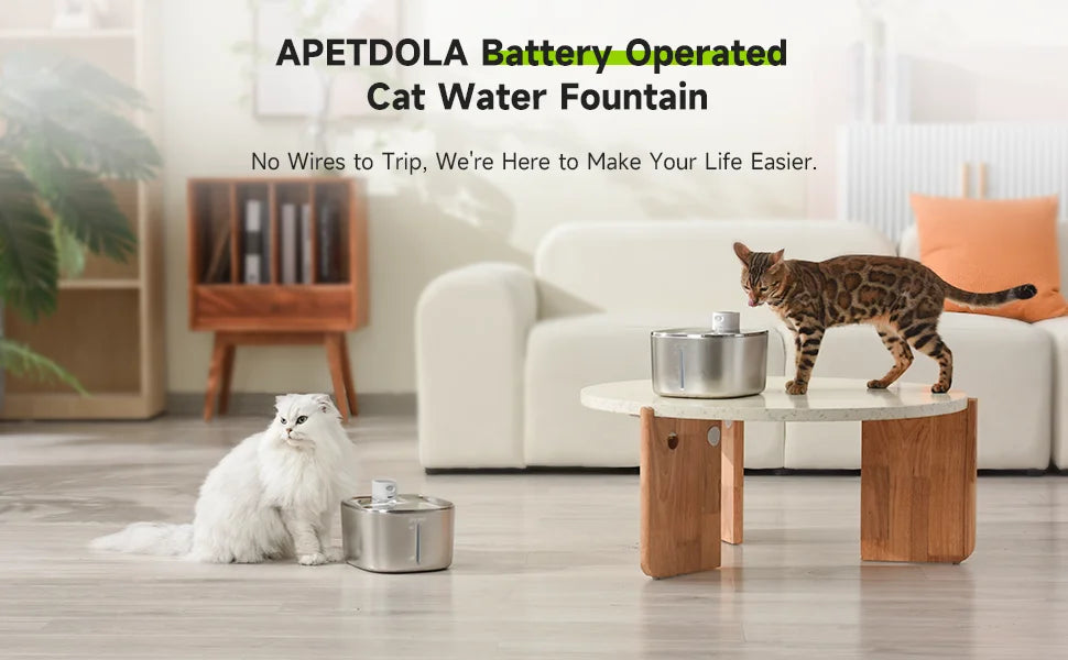 Wireless 4L Pet Water Fountain with Auto Sensor - from above