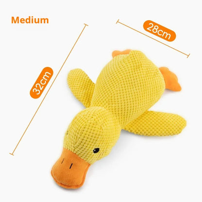 Plush Squeaky Duck Dog Companion Toy - in use