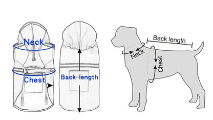 Hooded Reflective Dog Raincoat for Medium and Large Dogs - feature view