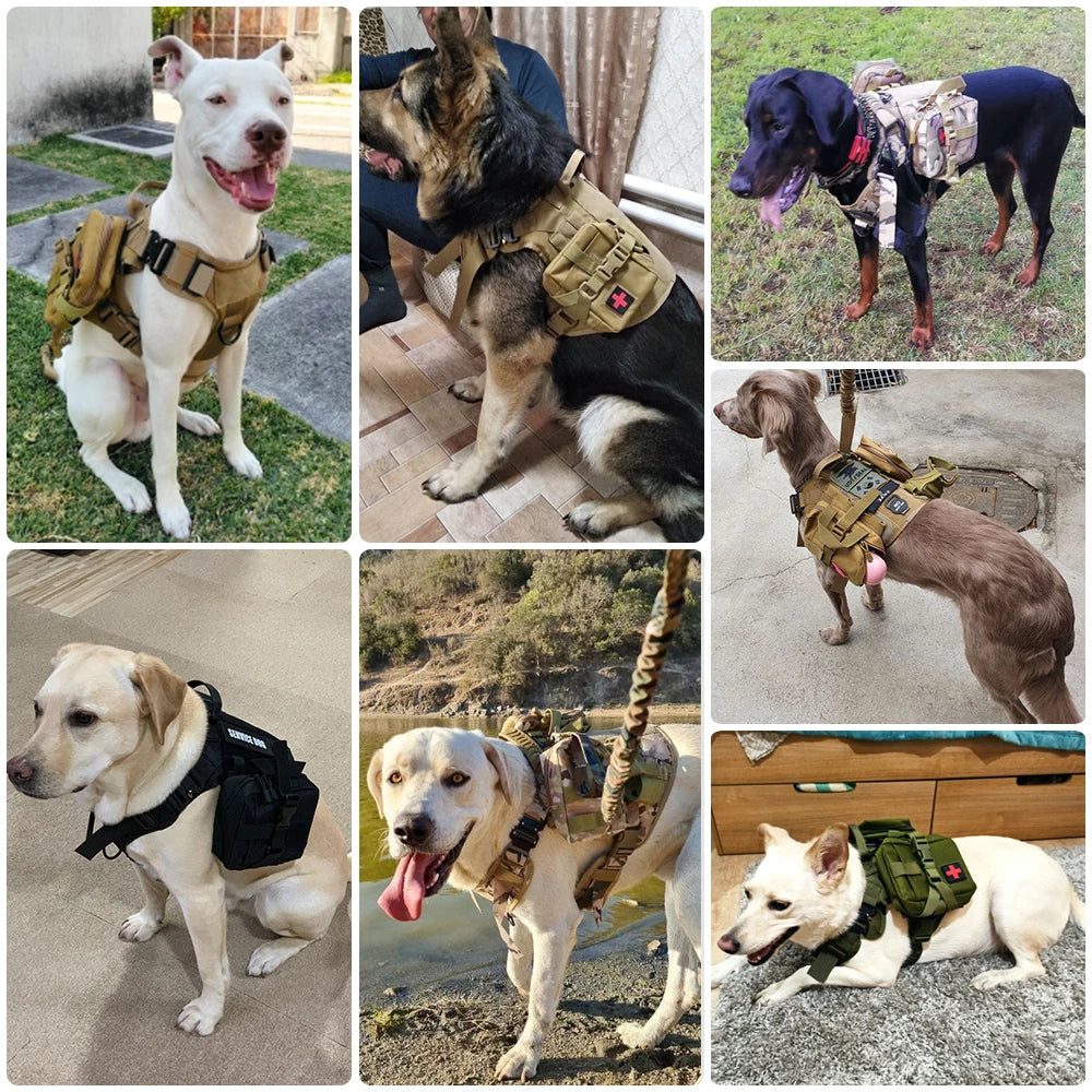 Tactical Military Dog Harness Set with Patches - view 19