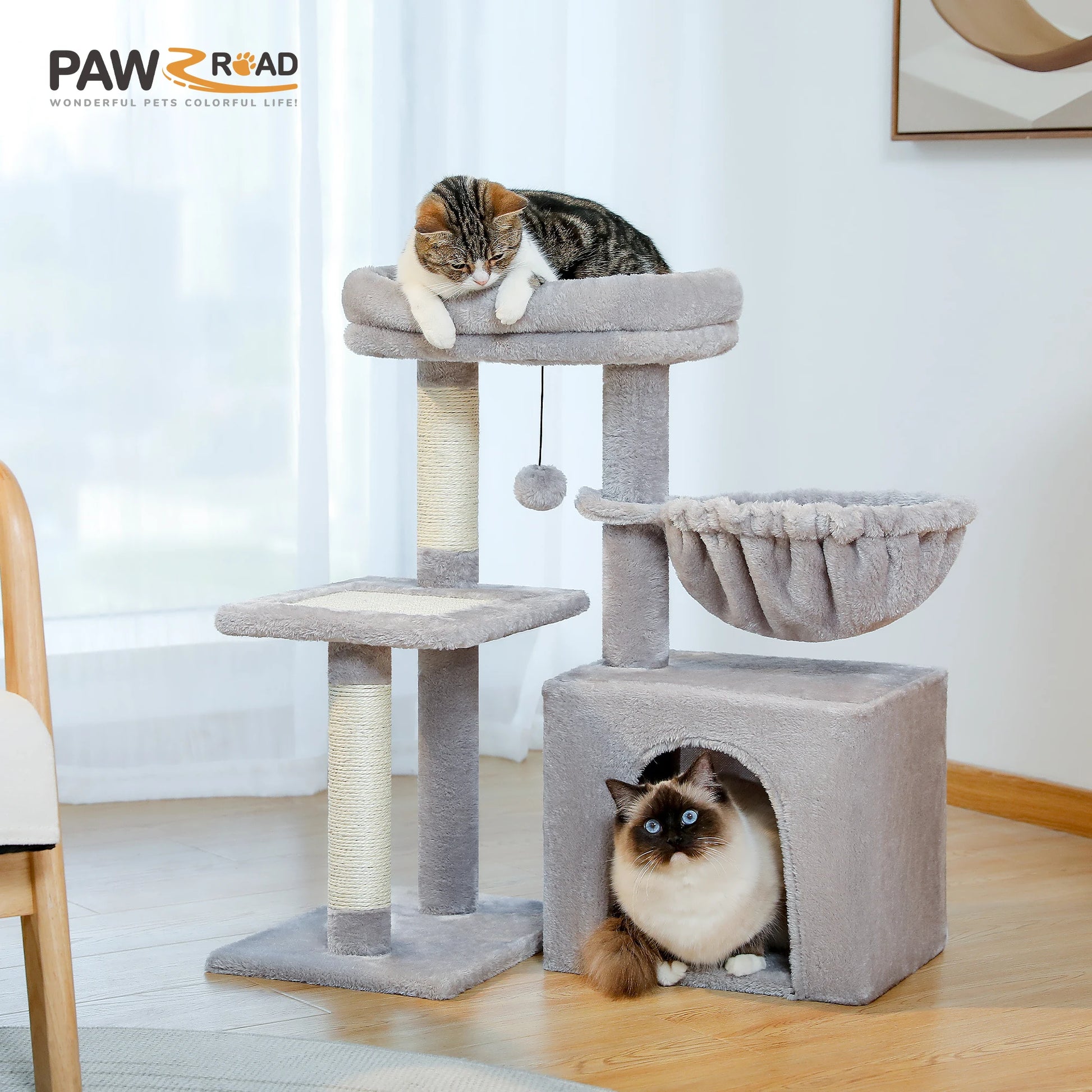 Cat Activity Tree with Hammock and Removable Perch - feature view