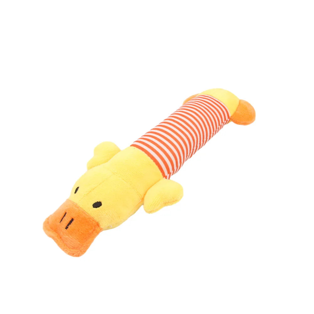 Plush Squeaky Animal Dog Toys (Elephant, Duck, Pig) - Duck / S