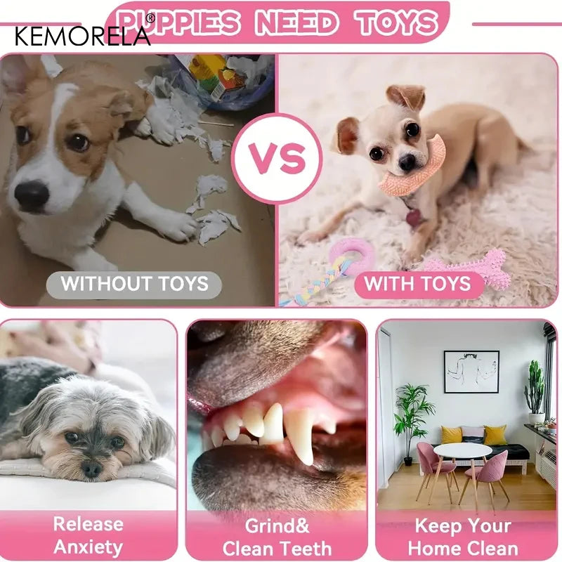6-Piece Dog Chew Toy Set for Small and Medium Dogs - in use
