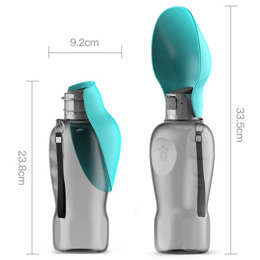 800ml Portable Dog Water Bottle for Travel - side view