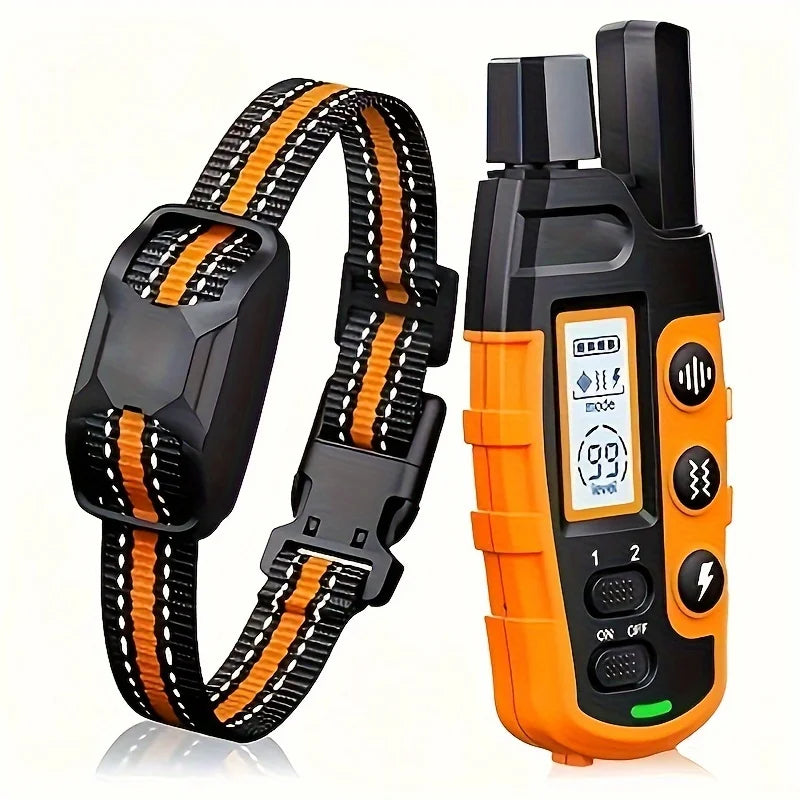 Waterproof Electric Dog Training Collar with Remote (3300ft Range) - For 1 Dog (Orange)