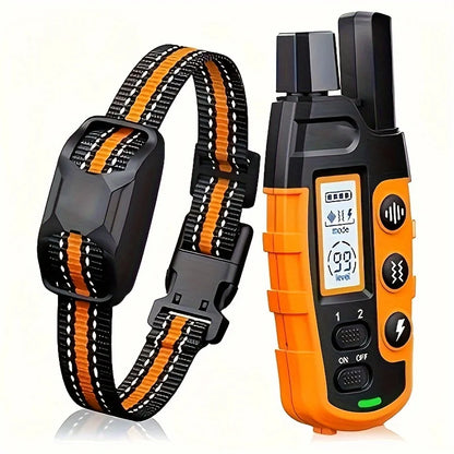 Waterproof Electric Dog Training Collar with Remote (3300ft Range) - For 1 Dog (Orange)