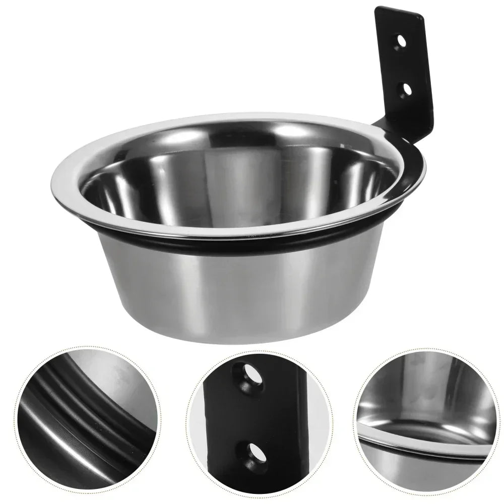Wall-Mounted Elevated Pet Bowl with Stainless Steel Insert - view 14