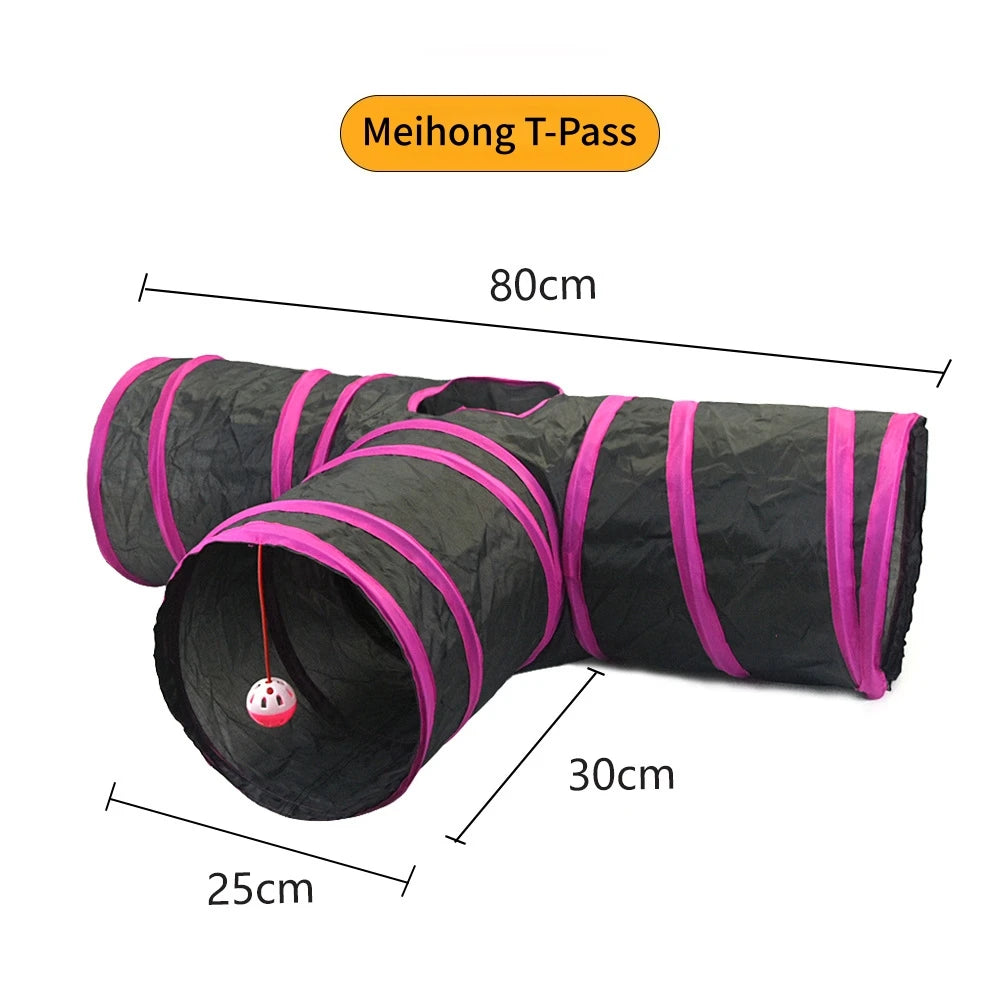 Foldable Cat Tunnel with Crinkle Paper for Indoor Play - Meihong T tunnels