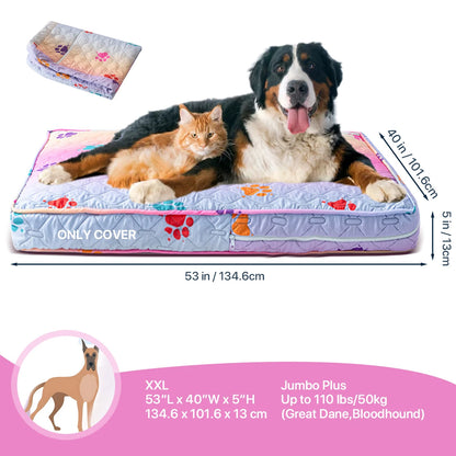 Orthopedic Dog Bed Cover for Large Dogs (Washable) - Rainbow Color XXL