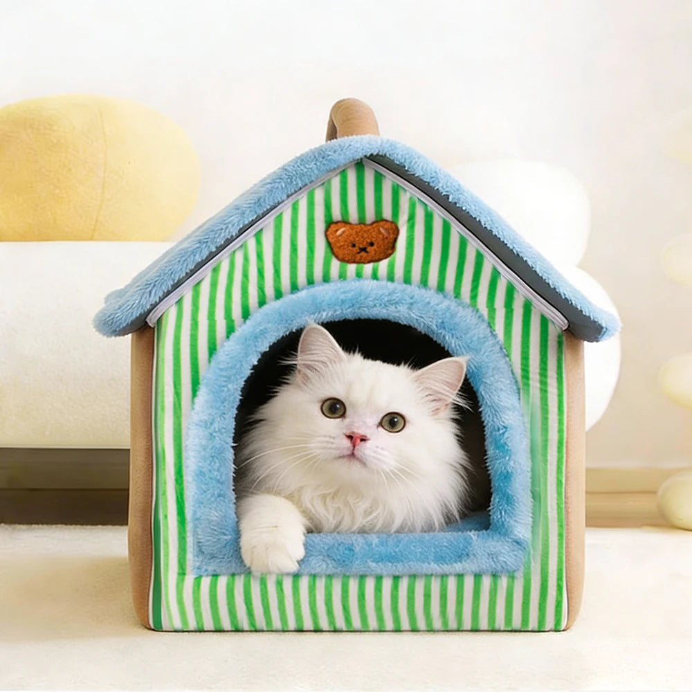 Foldable Washable Pet House Bed for Cats and Small Dogs - feature view