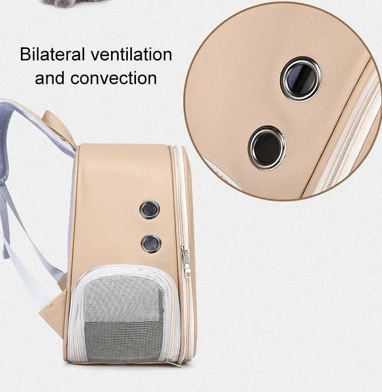 Foldable Transparent Pet Backpack for Cats and Small Dogs - feature view
