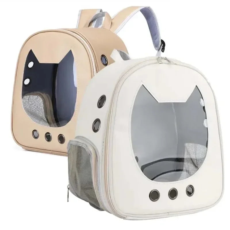 Foldable Transparent Pet Backpack for Cats and Small Dogs
